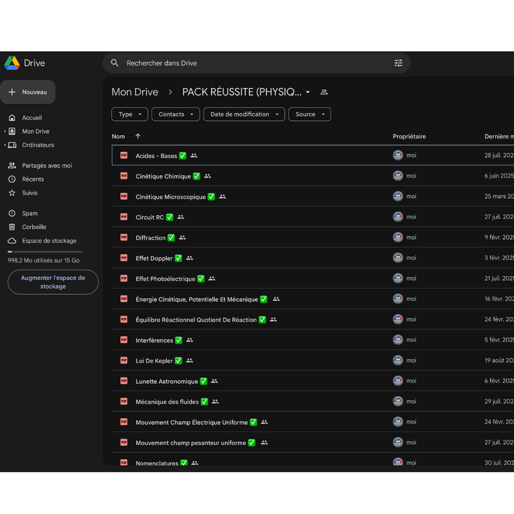 PACK REUSSITE ( PHYSIQUE-CHIMIE )
